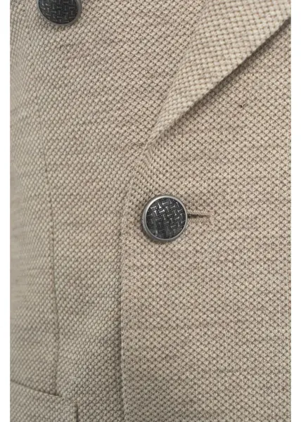 Sacouri Tagliatore Double-breasted blaser in linen blend Beige Barbati (BM 17484499) 4