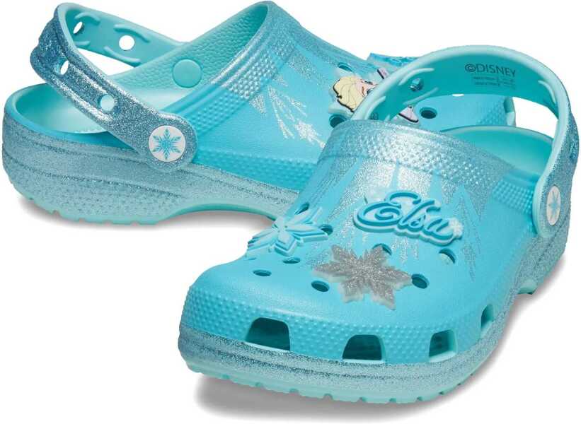Papuci Crocs Classic Frozen Elsa Clog Kids Blue Fete (BM 17484532) 2