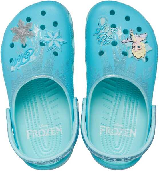 Papuci Crocs Classic Frozen Elsa Clog Kids Blue Fete (BM 17484532) 3