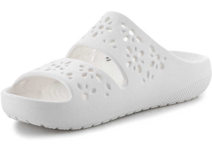 Slapi Crocs Classic Floral Cutout sandal Chalk White Femei (BM 17484745) 3