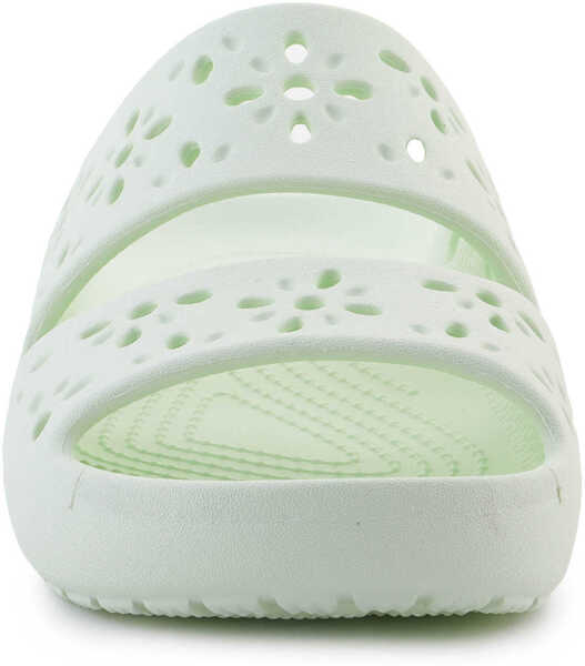 Slapi Crocs Classic Floral Cutout sandal Jade Tint Green Femei (BM 17484748) 2