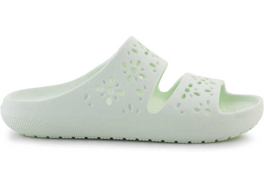 Slapi Crocs Classic Floral Cutout sandal Jade Tint Green Femei (BM 17484748) 6