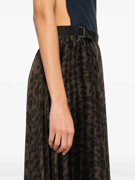 Fuste casual Sacai Leopard skirt Brown Femei (BM 17484864) 5