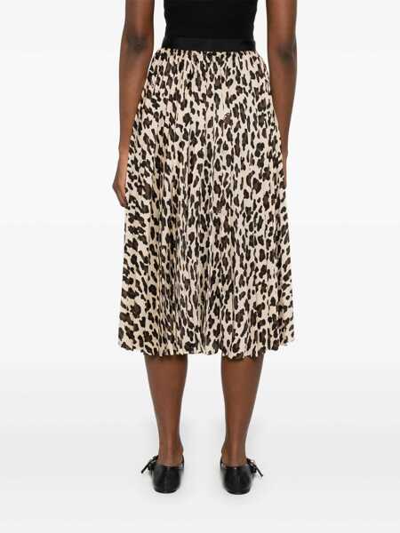 Fuste casual Sacai Leopard skirt Beige Femei (BM 17484894) 4