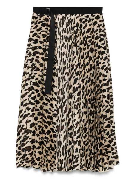 Fuste casual Sacai Leopard skirt Beige Femei (BM 17484894) 1
