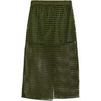 Fuste ESSENTIEL ANTWERP HANDKERCHIEF KHAKI MIDI SKIRT Femei