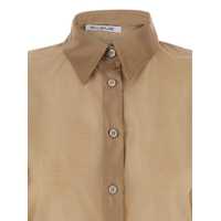 Bluze Sosue Dama - Bluze Sosue Antonia Gold Colored Blouse With Classic Collar And Front Closure With Buttons In Tech Fabric Woman GREY Femei (BM 17488149) - B-mall.ro
