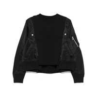 Pulovere Sacai Cotton And Nylon Crewneck Sweater Femei