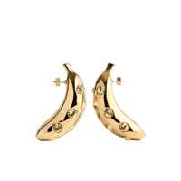 Cercei 'Les Boucles Bananes' Gold-Colored Earrings With Banana Design And Rhinestone Decorations In Copper Mix Woman Femei