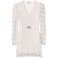 Rochii Twinset Cotton Mini Dress In Ivory In Macramé Femei