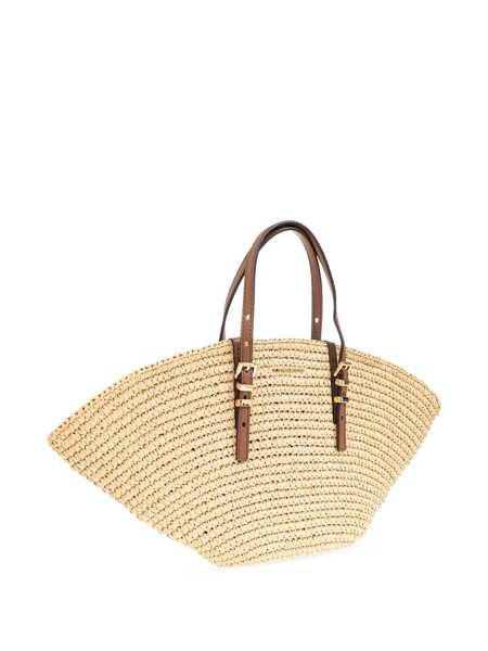 Genti de mana Michael Kors Isa Small Beige Shopper With Woven Design And Two Adjustable Handles In Tech Fabric Woman Beige Femei (BM 17490828) 4