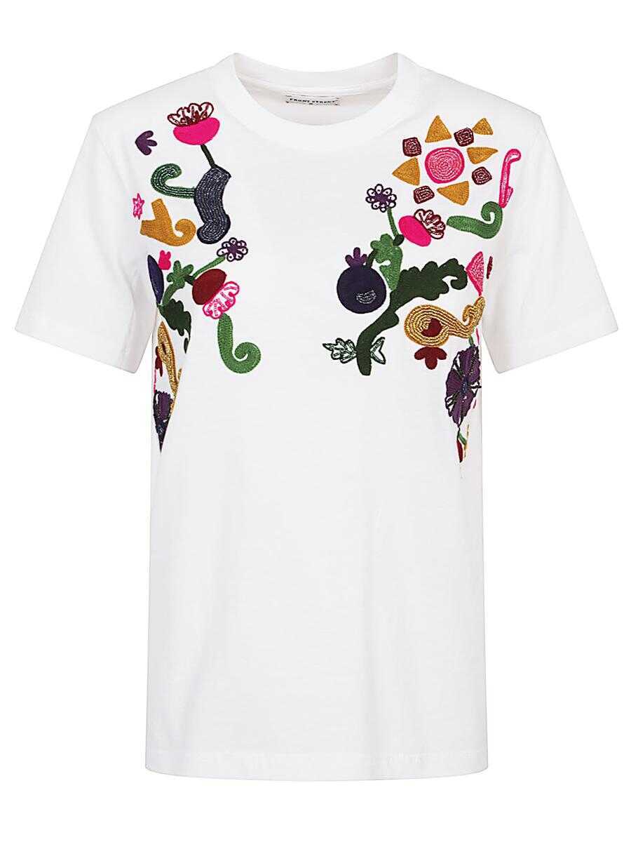 Tricouri Front Street 8 Front Street 8 Embroidered Cotton T-Shirt WHITE Femei (BM 17491074) 1
