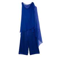Pantaloni casual Alberta Ferretti Blue Silk Blended Jumpsuit Femei