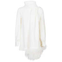 Topuri Valentino Garavani Feathered Silk Top Femei