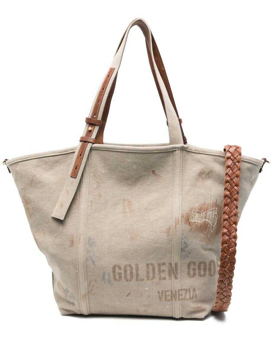 Genti de mana Golden Goose Golden Goose 24/7 Shopping Bag In Grey Cotton GREY Femei (BM 17502897) 1