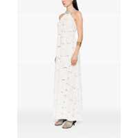 Rochii ANJUNA Dama - Rochii ANJUNA Isabel White Long Dress With Halterneck And All-Over Embroidery In Cotton Woman WHITE Femei (BM 17503746) - B-mall.ro