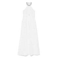 Rochii 'Isabel' White Long Dress With Halterneck And All-Over Embroidery In Cotton Woman Femei