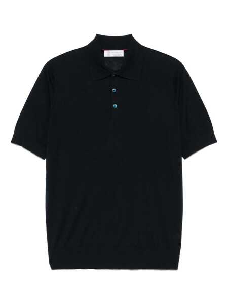 Tricouri Polo Brunello Cucinelli Brunello Cucinelli Polo Shirts BLUE Barbati (BM 17507598) 1