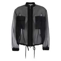 Geci 'Zaffiro' Black Jacket With Puffed Sleeves And Drawstring Waist In Silk Woman Femei