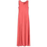 Rochii 'Mara' Red Long Dress With Boat Neckline And Side Slit In Viscose Blend Woman Femei
