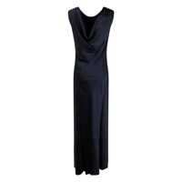 Rochii ANTONELLI Dama - Rochii ANTONELLI Mara Blue Long Dress With Boat Neckline And Side Slit In Viscose Blend Woman BLUE Femei (BM 17508390) - B-mall.ro