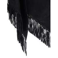 Imbracaminte Dama pagina 482 - Geci PLAIN Elena Black Cape With Fringed Hem In Fabric Woman Black Femei (BM 17509896) - B-mall.ro