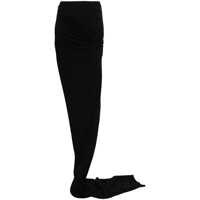 Fuste 'Edfu' Black Long Skirt With Drapes And Front Slit In Tech Fabric Woman Femei