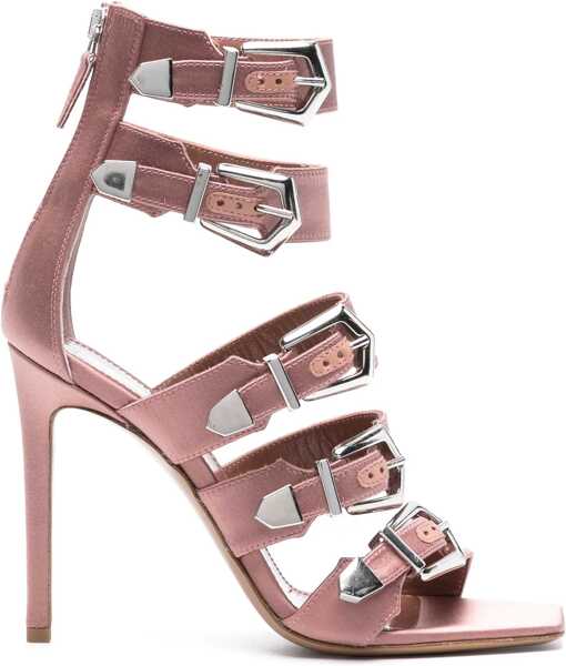 Sandale cu toc Paris Texas Satin Ursula Sandals With Buckles Heel 10 Cm Pink Femei (BM 17516074) 1