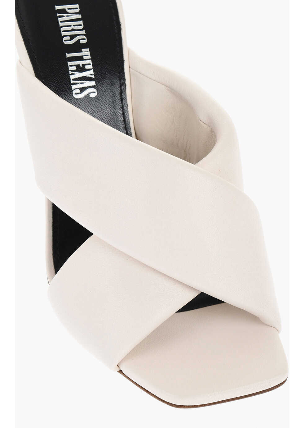 Saboti Paris Texas Criss-Cross Daphne Leather Mules Heel 11 Cm Beige Femei (BM 17516323) 4