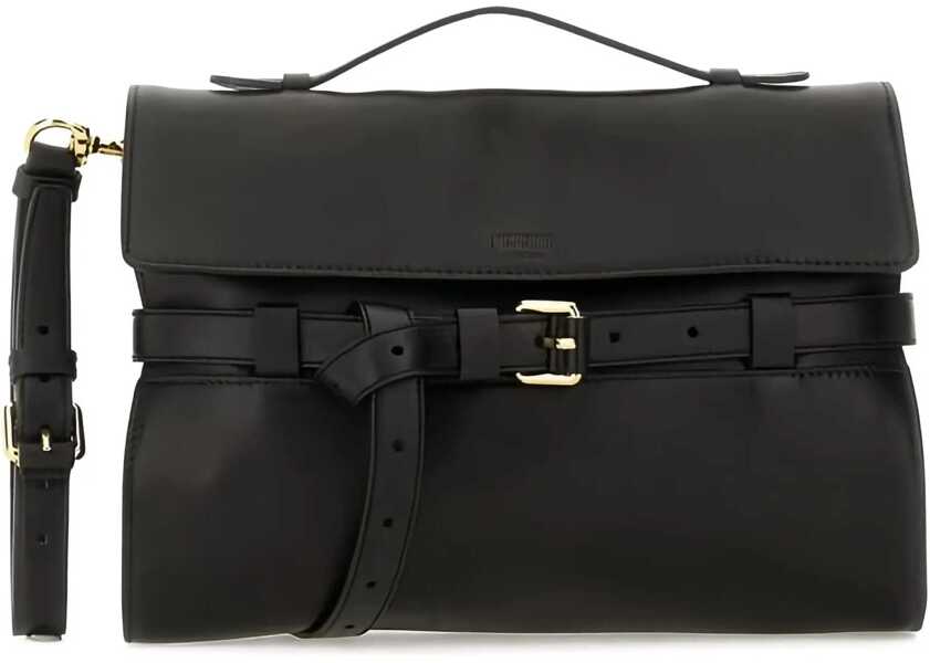 Genti de mana Moschino Nappa Leather Tie Me Clutch BLACK Barbati (BM 17516533) 2