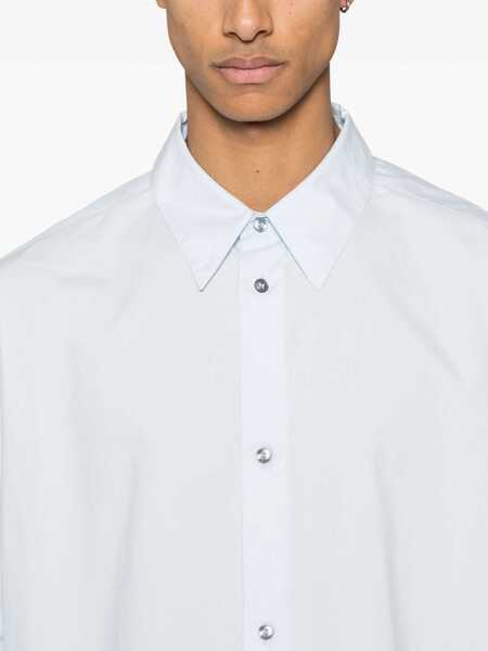 Camasi casual STUDIO NICHOLSON Short-Sleeved Boxy Shirt AZURE Barbati (BM 17516593) 5