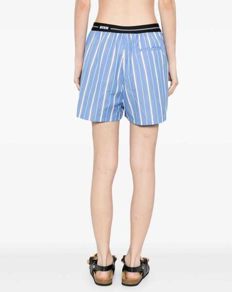 Pantaloni scurti MSGM Striped Shorts AZURE Femei (BM 17516764) 4