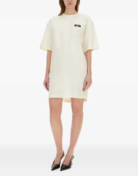 Rochii casual MSGM Short Dress With Logo IVORY Femei (BM 17516863) 2