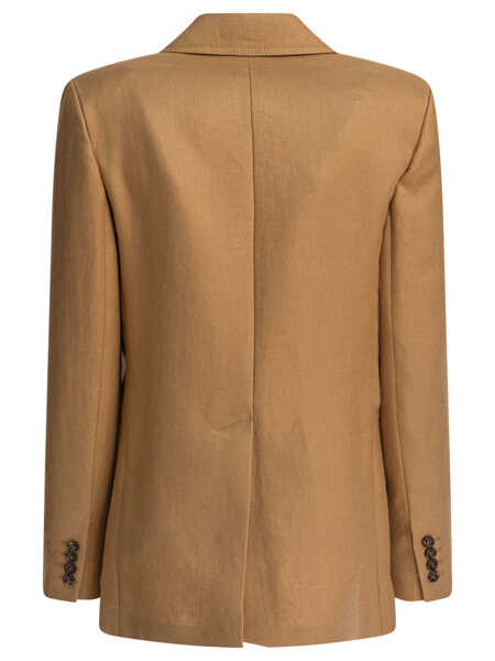 Sacouri Max Mara Single-breasted linen blazer Beige Femei (BM 17517246) 2