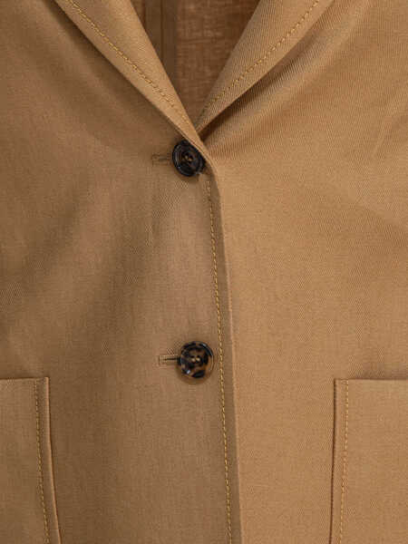 Sacouri Max Mara Single-breasted linen blazer Beige Femei (BM 17517246) 3