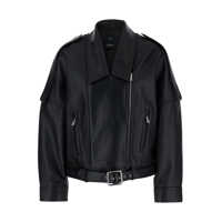 Geci biker Pinko Confine Leather Biker Jacket Femei