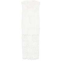 Rochii White Long Dress With Back Slit And Lace Details In Tech Fabric Woman Femei