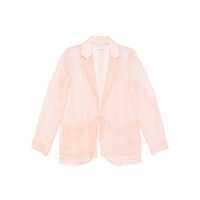 Geci Pink Jacket With Classic Lapels And Patch Pockets On The Front In Semi-Transparent Silk Woman Femei