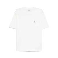 Tricouri White Crewneck T-Shirt With Logo Detail On The Front In Cotton Woman Barbati