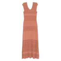 Rochii Twinset Brown Midi Dress With Lace Femei
