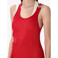 Imbracaminte Jean Paul Gaultier Dama - Topuri Jean Paul Gaultier Jean Paul Gaultier Asymmetric Double Tank Top RED Femei (BM 17520360) - B-mall.ro