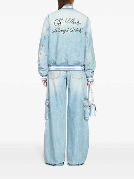 Geci Off-White Off-White Denim Varsity Jacket BLUE Femei (BM 17520450) 4