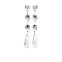 Cercei Self-Portrait Dama - Cercei Self-Portrait Self-Portrait Tiered Crystal Pearl Droplet Earrings SILVER Femei (BM 17520570) - B-mall.ro