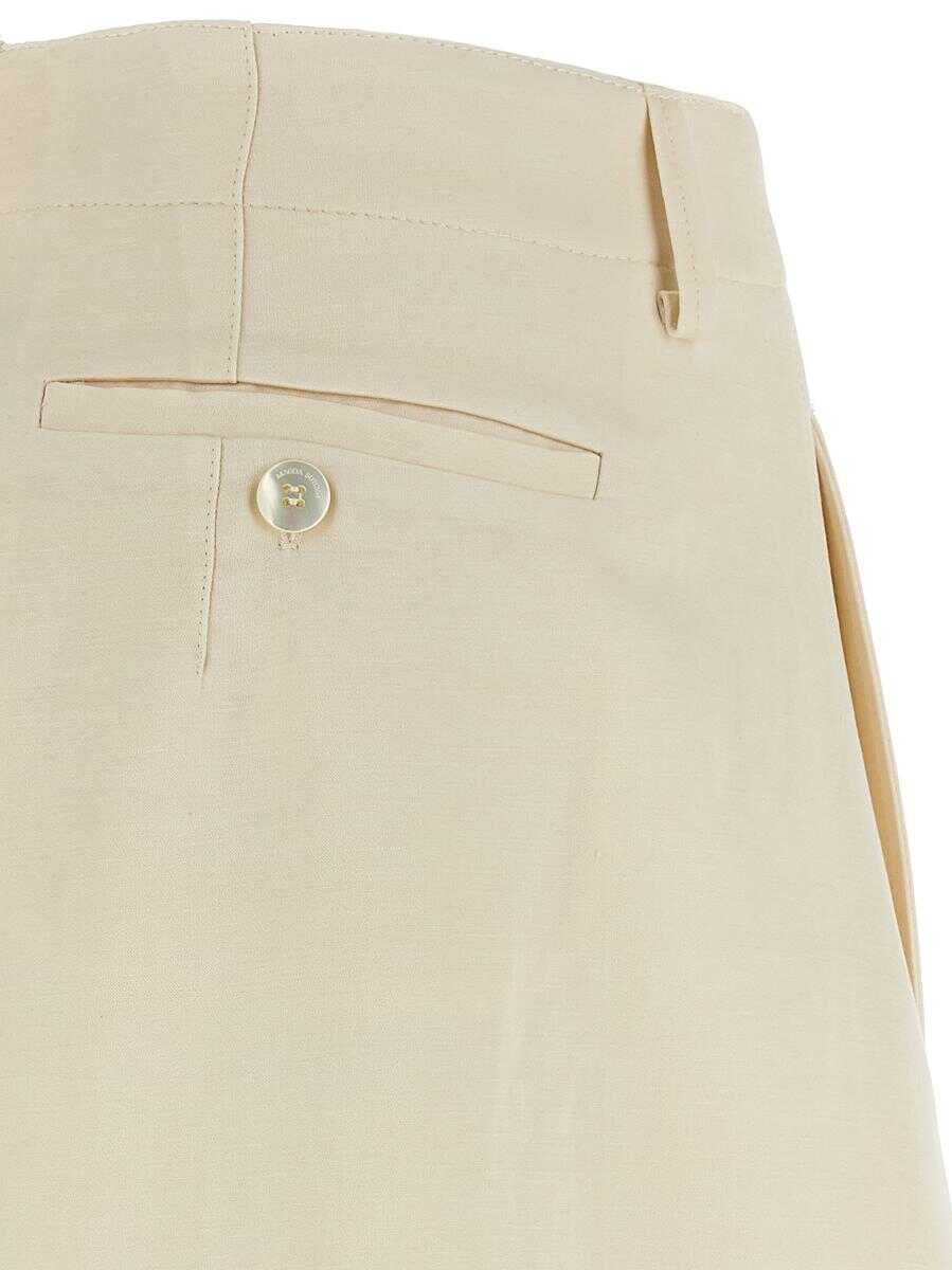 Pantaloni casual Magda Butrym Magda Butrym 08 Pants WHITE Femei (BM 17520792) 4