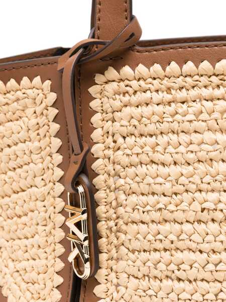 Genti de mana Michael Kors Michael Kors Beige Small Jordi Leather Tote Bag NATURALE E MARRONE Femei (BM 17520894) 4