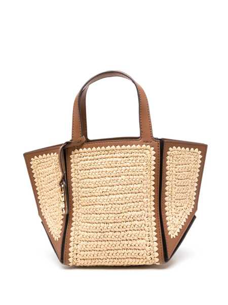 Genti de mana Michael Kors Michael Kors Beige Small Jordi Leather Tote Bag NATURALE E MARRONE Femei (BM 17520894) 1