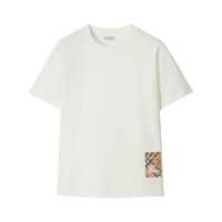 Tricouri Burberry White Cotton T-Shirt Femei