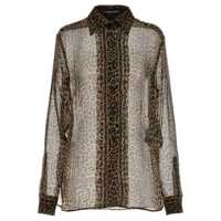 Camasi Tom Ford Leopard Print Long Sleeve Shirt Femei