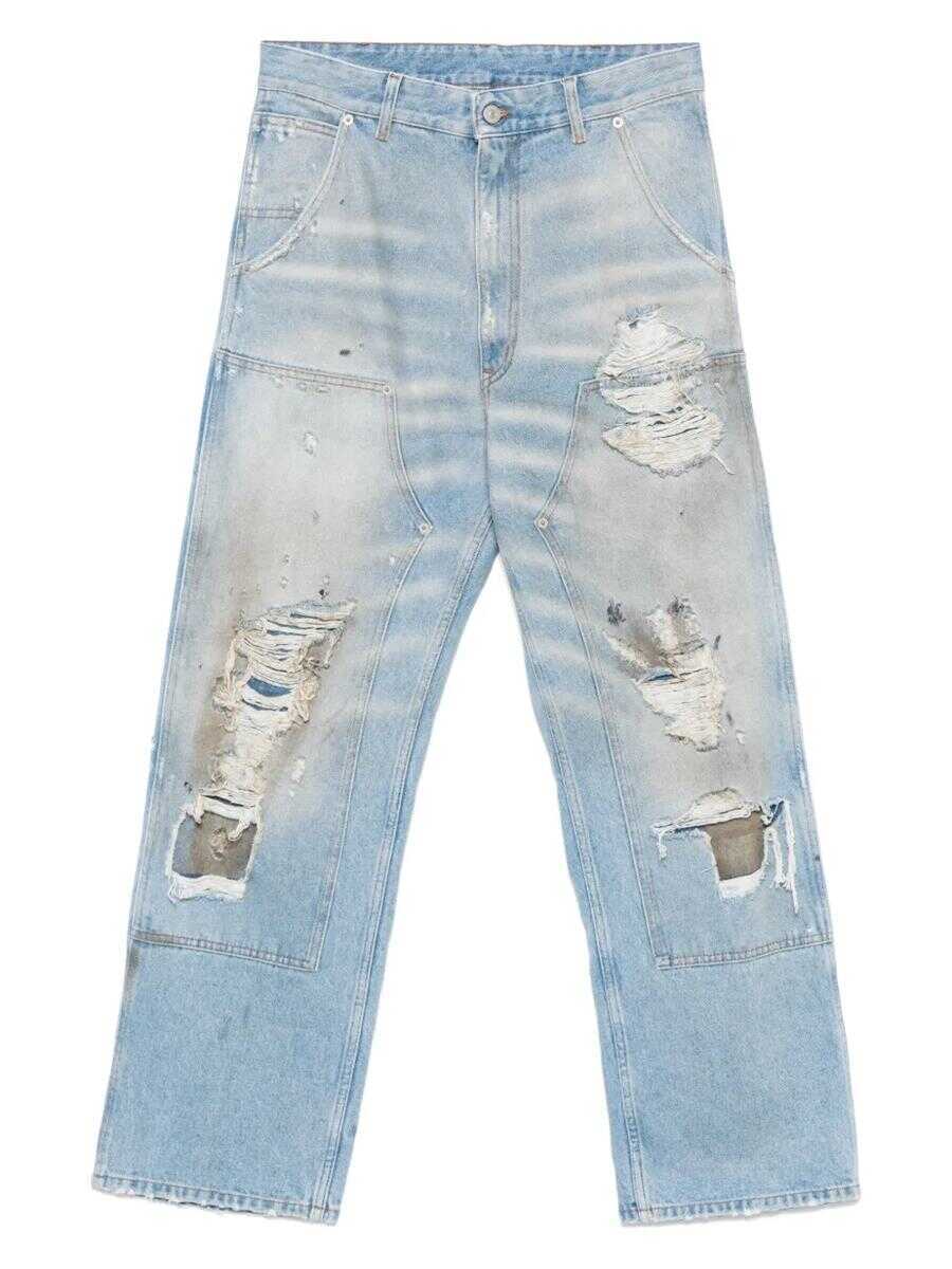 Blugi MM6 Maison Margiela Mm6 Maison Margiela Distressed Jeans BLUE Barbati (BM 17523267) 1