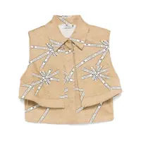 Camasi Elisabetta Franchi Beige Cotton Shirt With Chest Pockets Femei